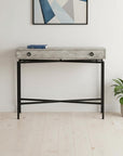 43" Brown And Black Cross Leg Console Table