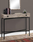 43" Brown And Black Cross Leg Console Table