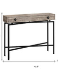 43" Brown And Black Cross Leg Console Table