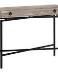 43" Brown And Black Cross Leg Console Table