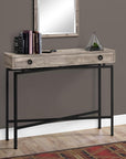 43" Brown And Black Cross Leg Console Table