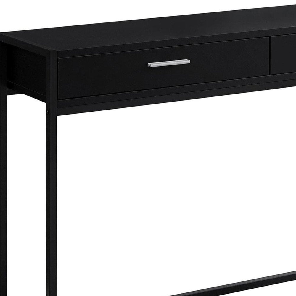 48" Black Frame Console Table And Drawers