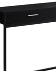 48" Black Frame Console Table And Drawers