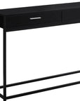 48" Black Frame Console Table And Drawers