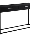 48" Black Frame Console Table And Drawers