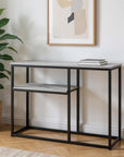 42" Gray And Black Frame Console Table With Storage