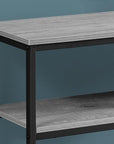 42" Gray And Black Frame Console Table With Storage