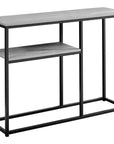 42" Gray And Black Frame Console Table With Storage