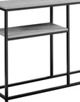 42" Gray And Black Frame Console Table With Storage