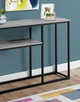 42" Gray And Black Frame Console Table With Storage
