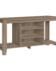48" Taupe Wood Open Shelving TV Stand