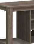 48" Taupe Wood Open Shelving TV Stand