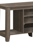 48" Taupe Wood Open Shelving TV Stand
