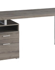 60" White and Silver Computer Desk With Two Drawers