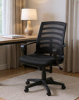 Black Adjustable Height Swivel Rolling Office Chair