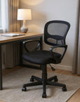 Black Adjustable Height Swivel Rolling Office Chair