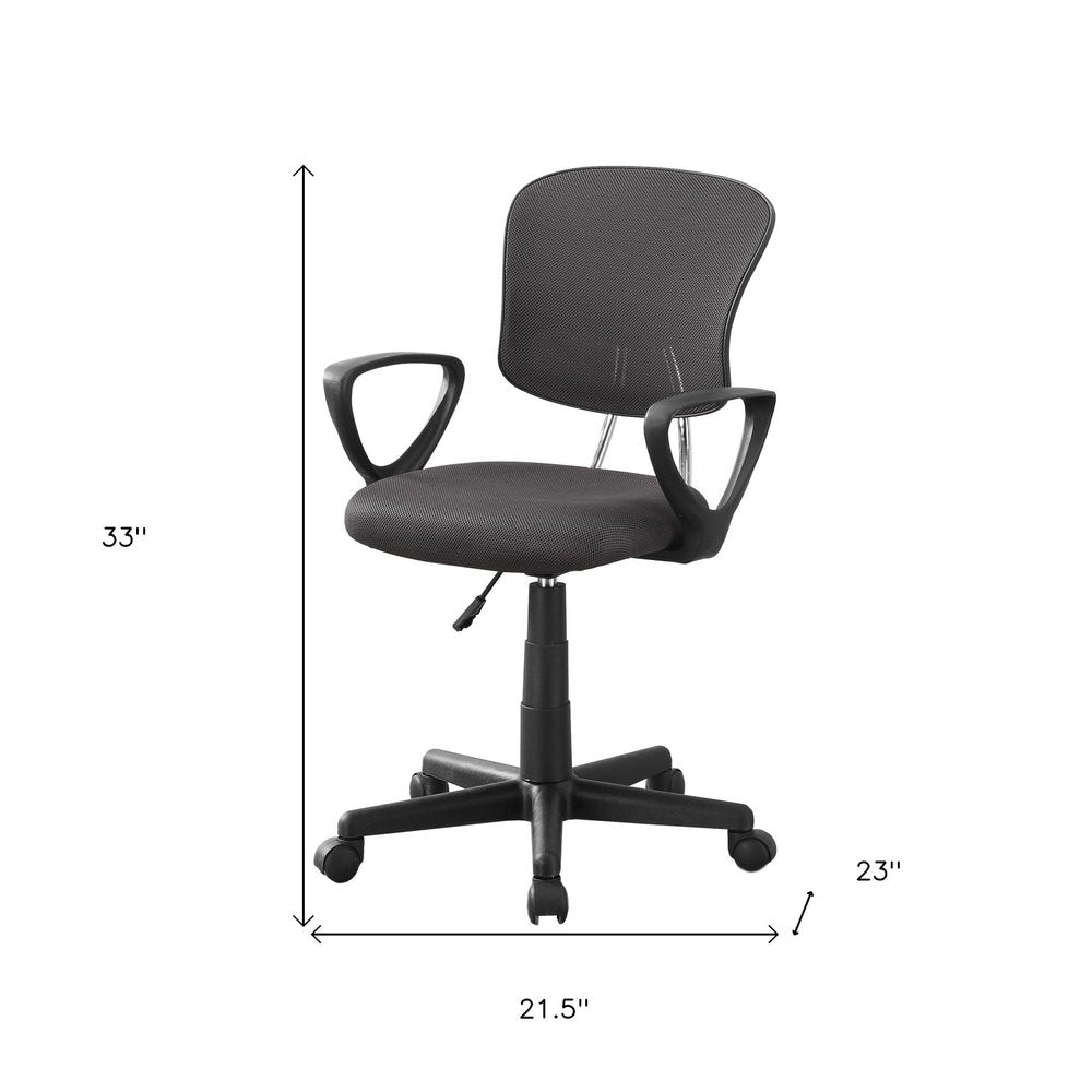 Black Adjustable Height Swivel Rolling Office Chair