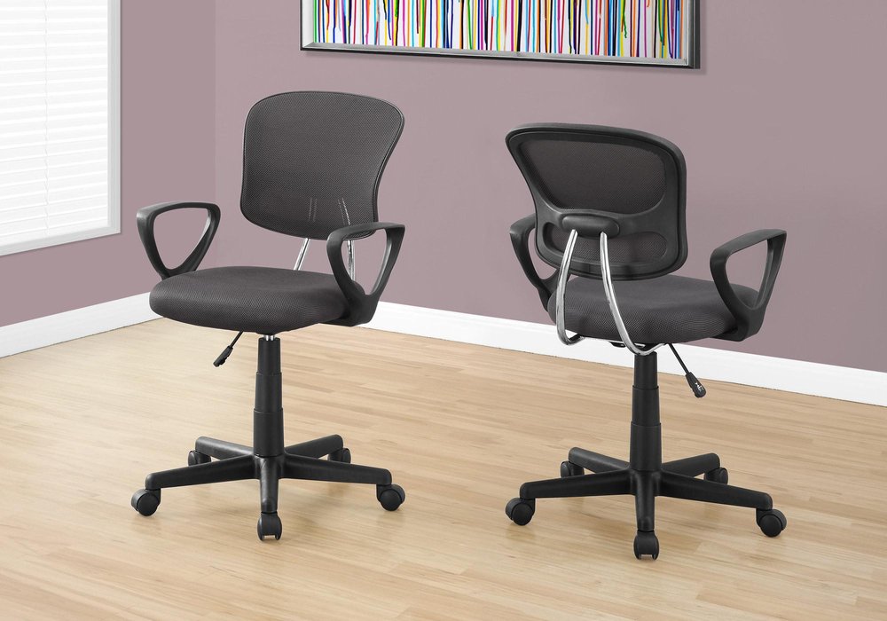 Black Adjustable Height Swivel Rolling Office Chair