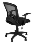Black Polyester Seat Swivel Adjustable Task Chair Mesh Back Plastic Frame
