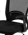 Black Polyester Seat Swivel Adjustable Task Chair Mesh Back Plastic Frame