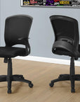 Black Polyester Seat Swivel Adjustable Task Chair Mesh Back Plastic Frame
