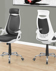 Gray Black and Silver Adjustable Height Swivel Rolling Executive Office Chair