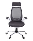 Gray Black and Silver Adjustable Height Swivel Rolling Executive Office Chair