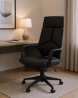 Black Adjustable Height Swivel Rolling Executive Office Chair