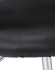 Black and Silver Adjustable Swivel Faux Leather Rolling Office Chair