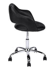 Black and Silver Adjustable Swivel Faux Leather Rolling Office Chair
