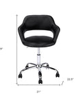 Black and Silver Adjustable Swivel Faux Leather Rolling Office Chair