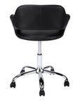 Black and Silver Adjustable Swivel Faux Leather Rolling Office Chair