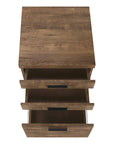 25" Brown Particle Board and Wood Filing Cabinet With Drawers