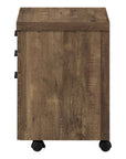25" Brown Particle Board and Wood Filing Cabinet With Drawers