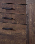25" Brown Particle Board and Wood Filing Cabinet With Drawers