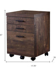 25" Brown Particle Board and Wood Filing Cabinet With Drawers