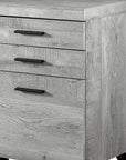 25" Brown Particle Board and Wood Filing Cabinet With Drawers