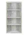 48" Gray Wood Four Tier Bookcase