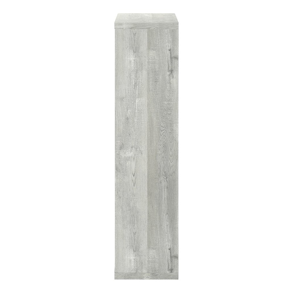 48" Gray Wood Four Tier Bookcase