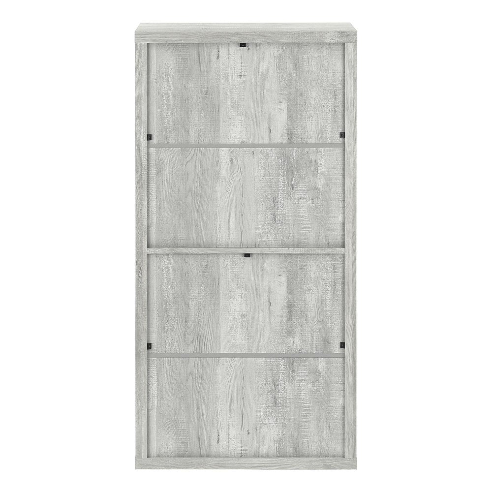 48" Gray Wood Four Tier Bookcase