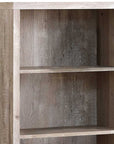 48" Taupe Distressed Wood Adjustable Four Tier Bookcase
