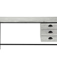 55" Gray and Black Computer Desk With Three Drawers