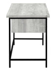 55" Gray and Black Computer Desk With Three Drawers