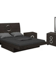 Four Piece Gray Solid Wood Bedroom Set With Mirror