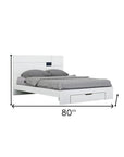 Four Piece White Solid Wood Bedroom Set With Mirror