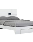 Four Piece White Solid Wood Bedroom Set With Mirror