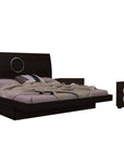 Four Piece Wood Brown Solid Wood Bedroom Set With Mirror