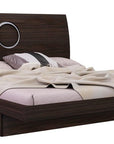 Four Piece Wood Brown Solid Wood Bedroom Set With Mirror