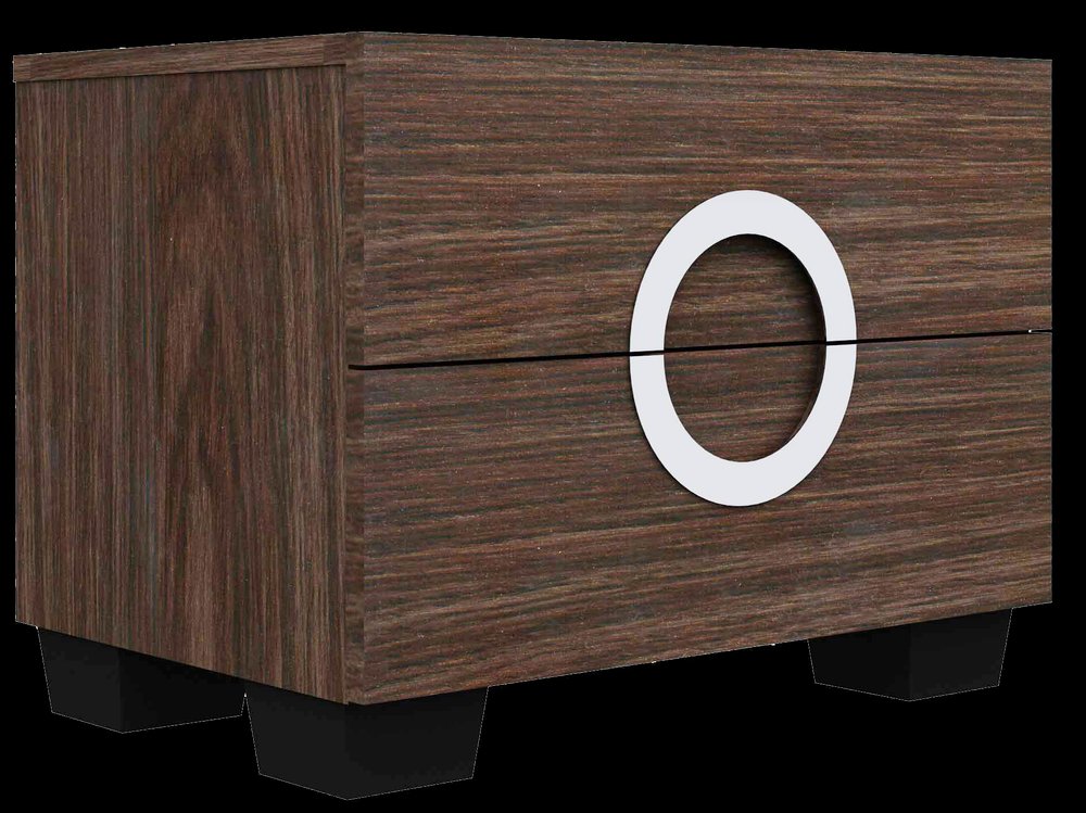 Four Piece Wood Brown Solid Wood Bedroom Set With Mirror