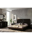 Four Piece Wood Brown Solid Wood Bedroom Set With Mirror